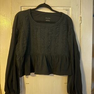 Pilcro Black Ruffled Shirt
